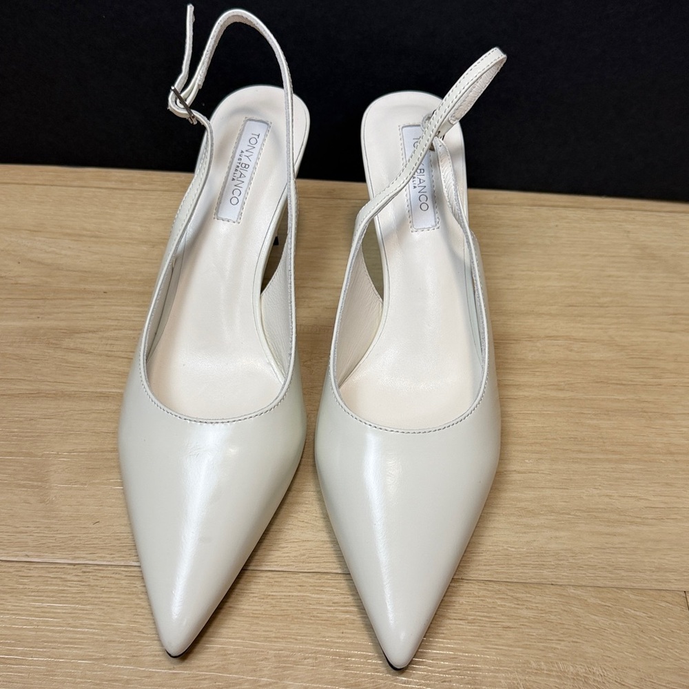 Tony Bianco Baz Pump in White Hi Shine leather heels, SIZE 8 1/2 US - Picture 3 of 7